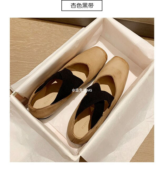 Thumbnail: MA WANG High quality 2023 retro dancing shoes leather handmade casual soft se b