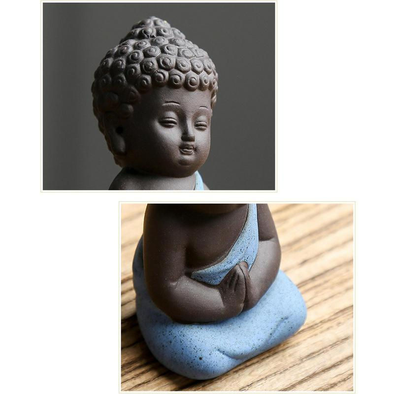 Thumbnail: Mini Purple Sand Buddha Small Ornaments Vintage Buddha Statue Miniature