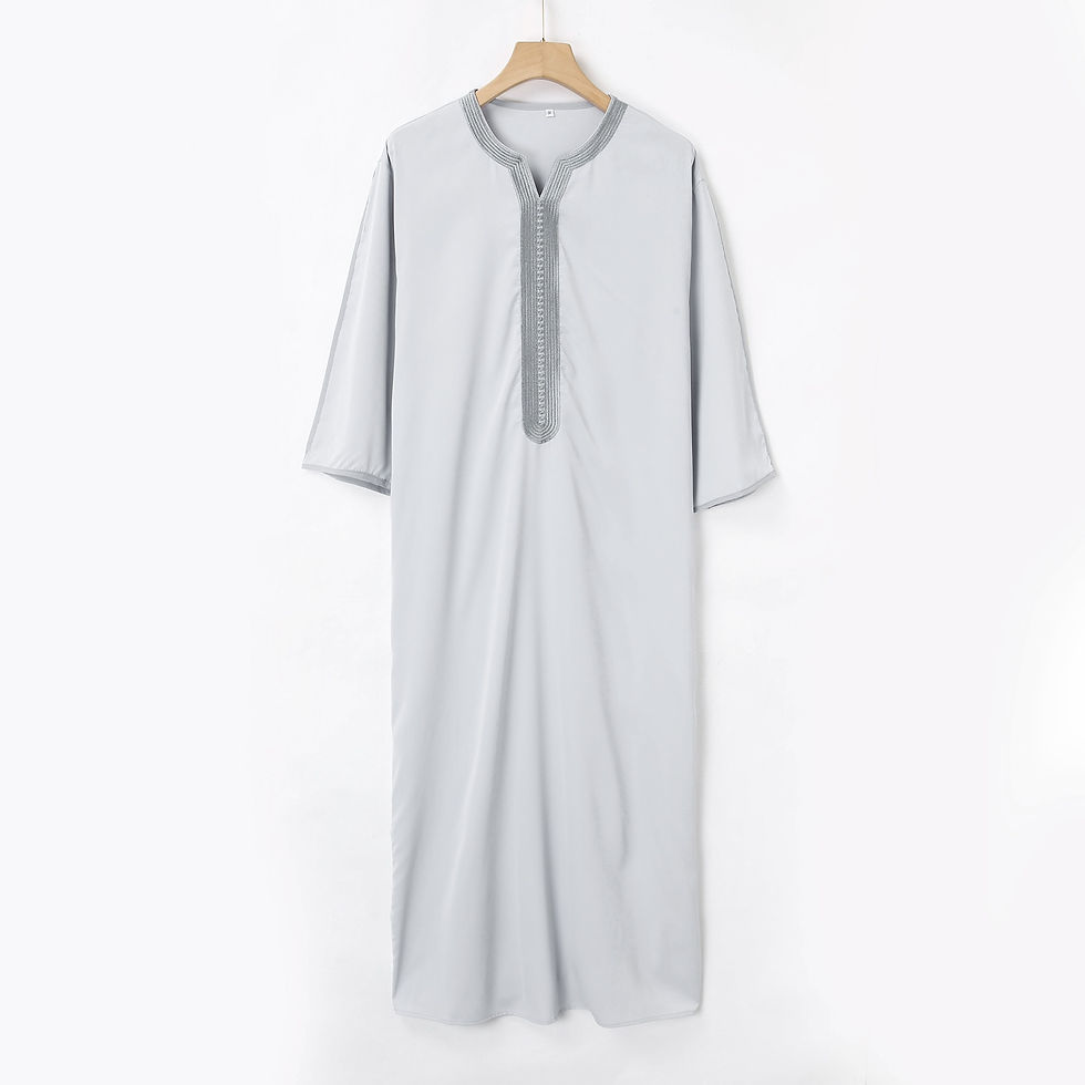 Thumbnail: 2023 Summer New jubah Muslim Men's Robe Short Sleeve Embroidered Arab Ethnic St