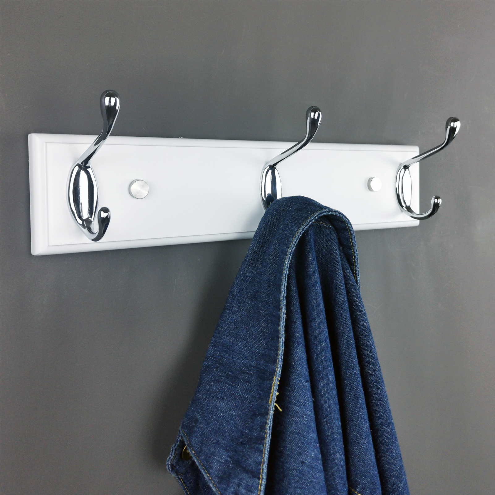 Modern Wood Coat Rack Wall Mount 3 4 Coat Hooks White Wooden Heavy Duty Mounted