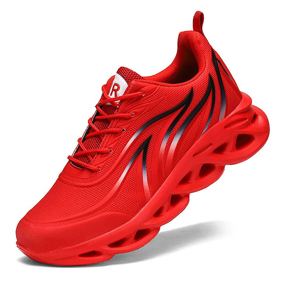 Fashion Running Shoes Men Flame Printed Sneakers Knit Athletic Sports Blade Cus