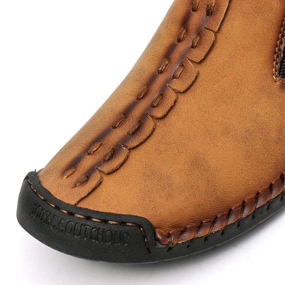 Miniatyrbild: Handmade Leather Men Shoes Casual Slip on Loafers Breathable Leather Shoes Men