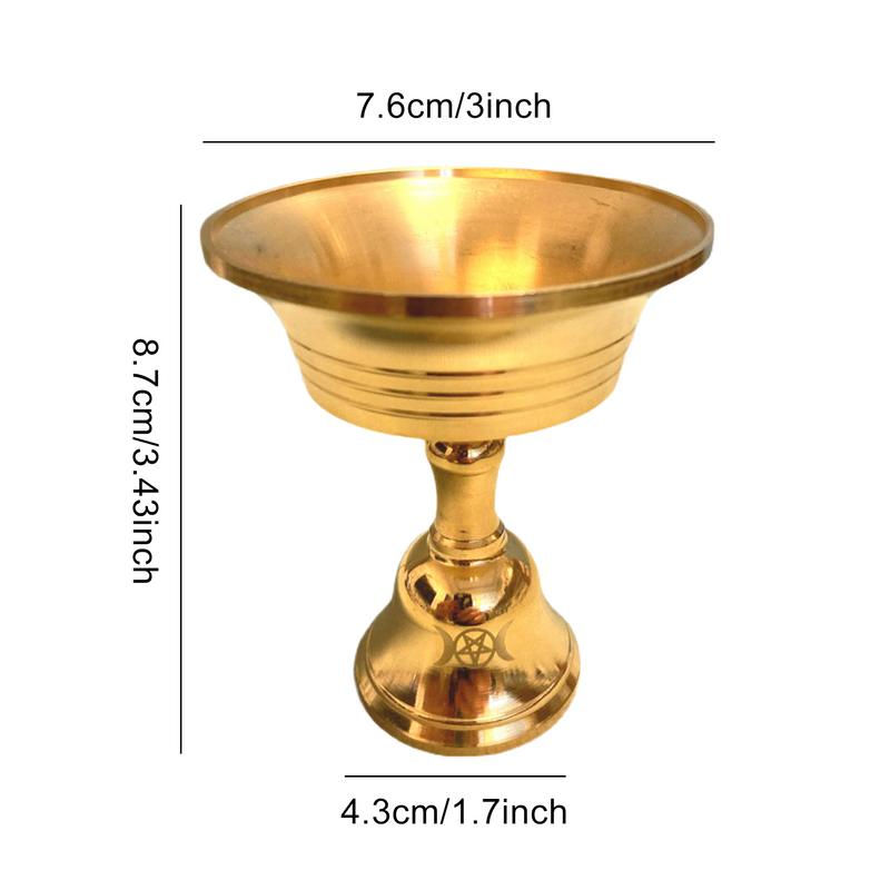 Thumbnail: Brass Oil Lamp Holder Ghee Lamp Butter Lamp Holder Golden Cup Candle Candlestic