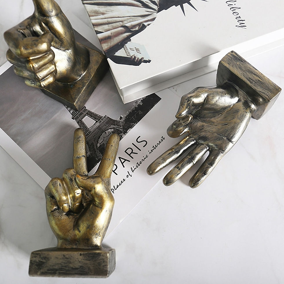 Thumbnail: Finger Sculpture Hand Finger Gesture Desk Statue Creative Home Living Room Cabi