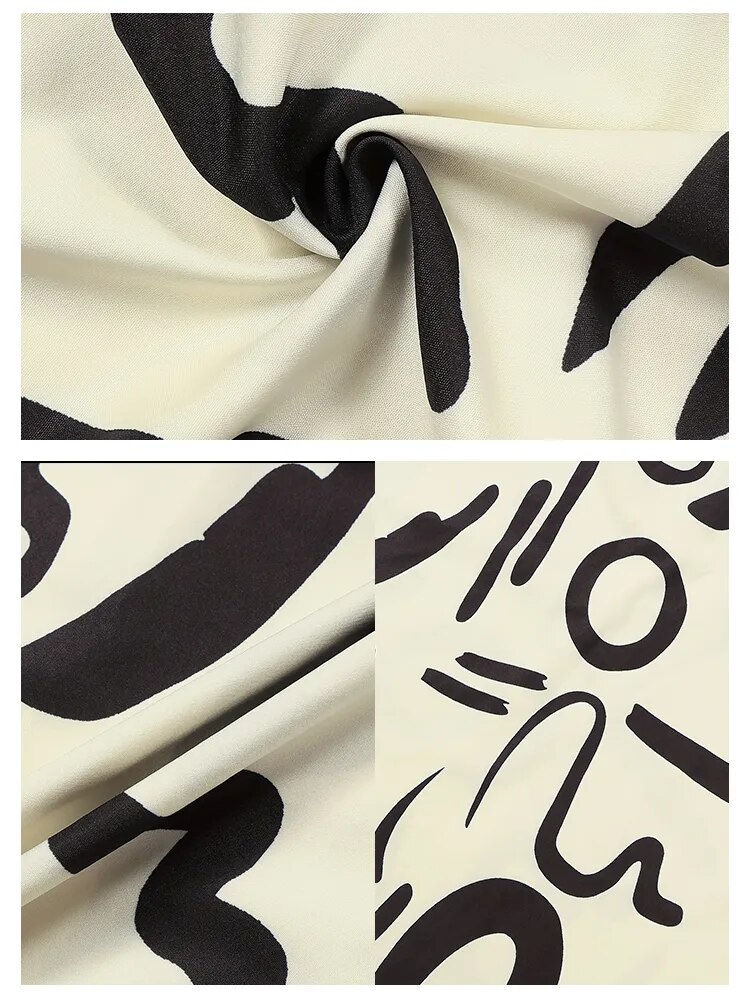 Thumbnail: Plus Size 2023 Fall New Women's Mid-Length Irregular Pattern Dress Cutout Bubbl