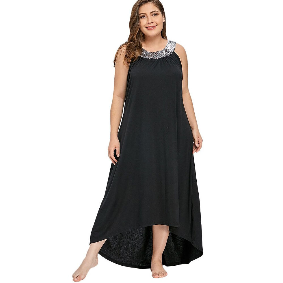 Thumbnail: Plus Size Halter Tunic Long Dress Women High and Low Party Dresses Elegant Maxi