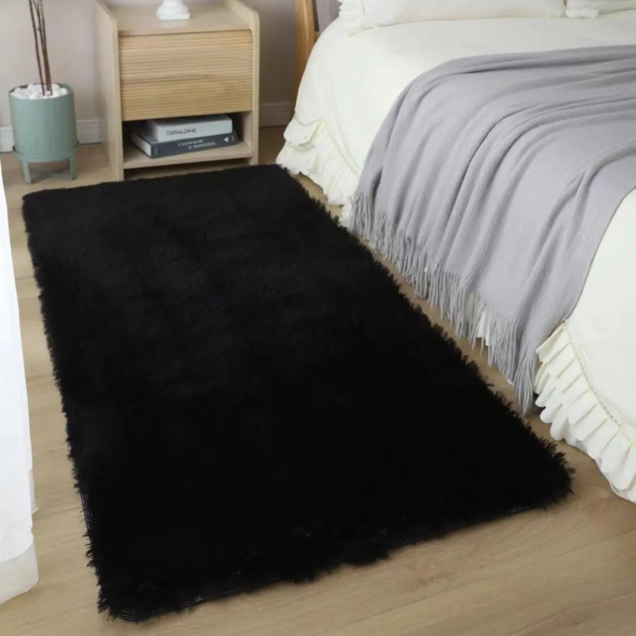 Plush Pink Carpet Living Room Decoration Fluffy Rug Thick Bedroom Carpets Anti