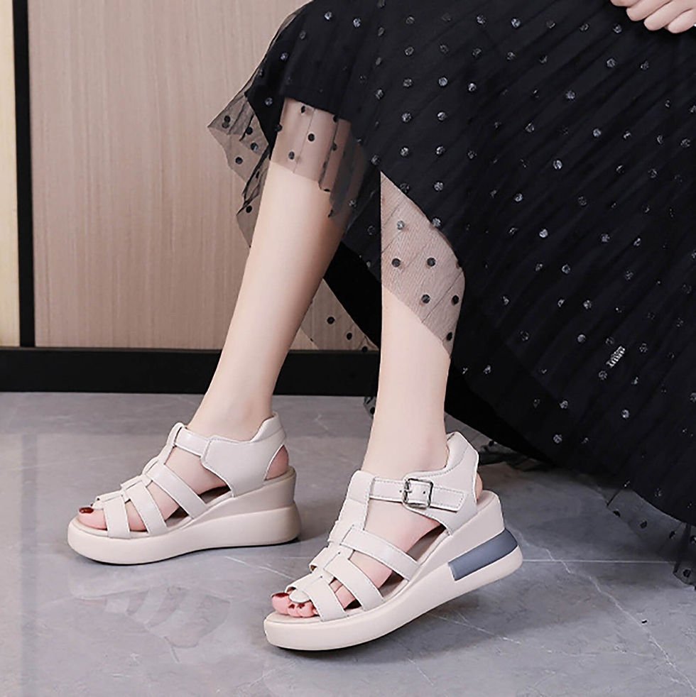Thumbnail: 2022 Women Summer Sandals Fashion Wedges Platform Buckle Sandals Fish