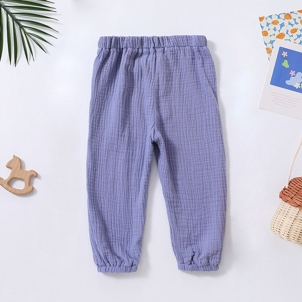 Summer Kids Pants Baby Girls Boys Casual Solid Trousers Cotton Spring Loose Sol