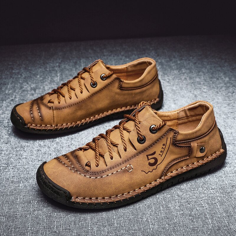 الصورة المصغرة: New Men Leather Casual Shoes Outdoor Comfortable High Quality Fashion Soft Homm