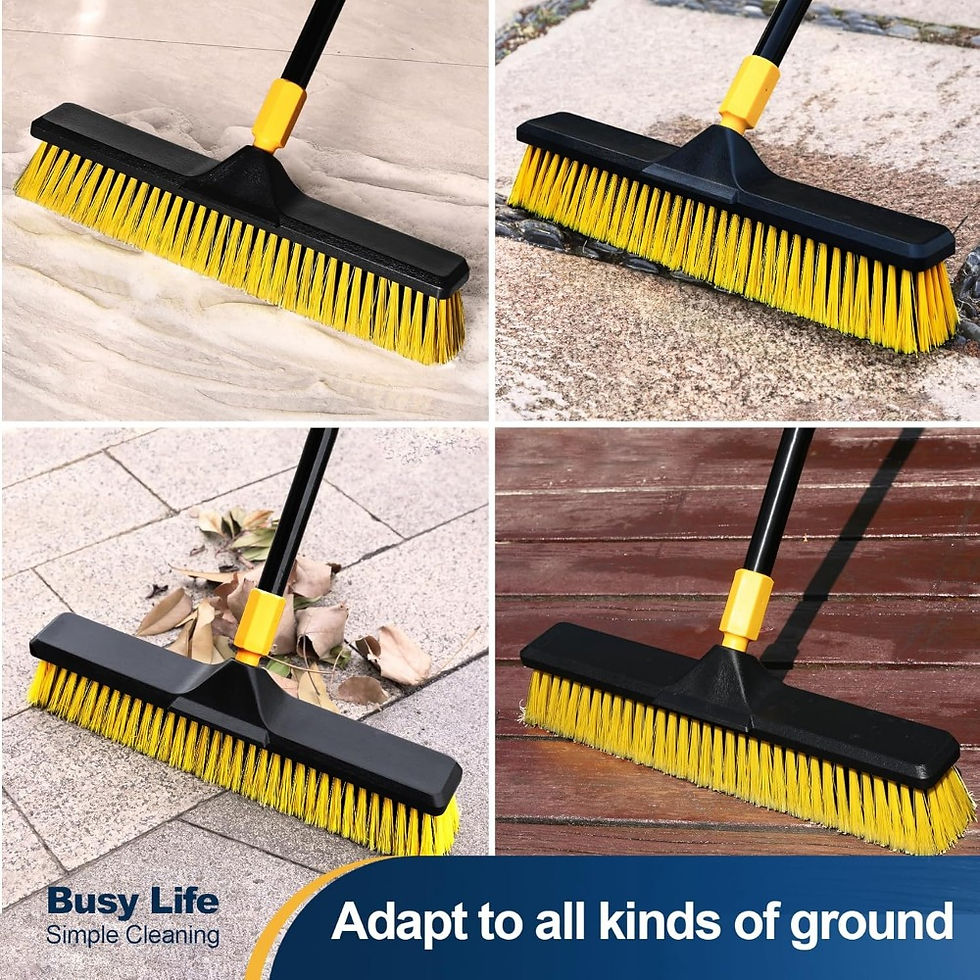 Miniatura: 18 inch push broom heavy-duty outdoor commercial broom brush stiff bristles for