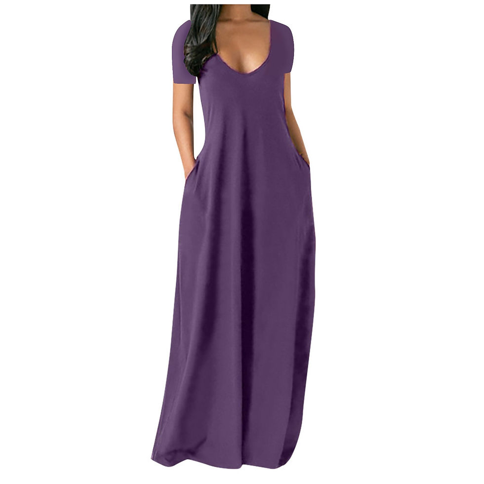 Thumbnail: Sexy Women Dress Summer Solid Casual Short Sleeve Maxi Dress For Women