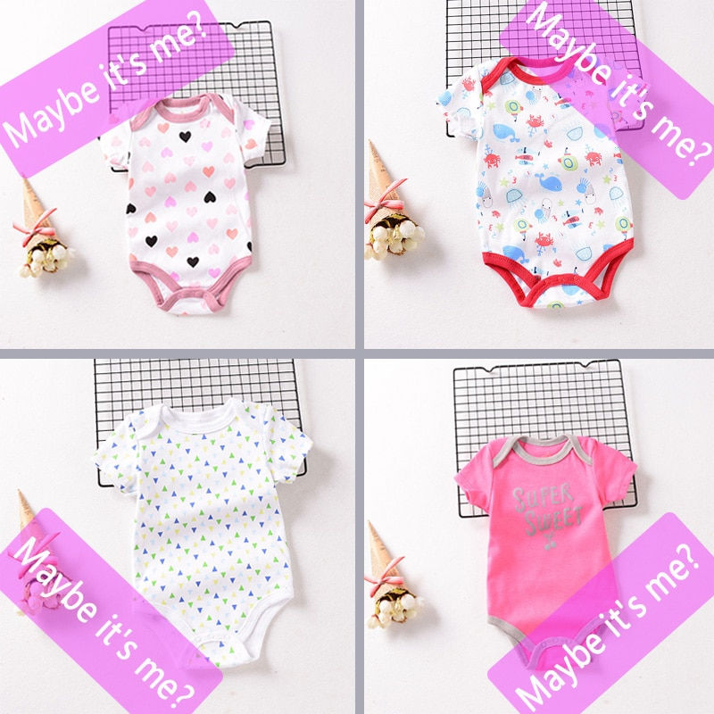 Thumbnail: 1-2 Pieces Baby Bodysuit For Newborns Summer Baby Romper Girl/Boy Clothes 0-12M