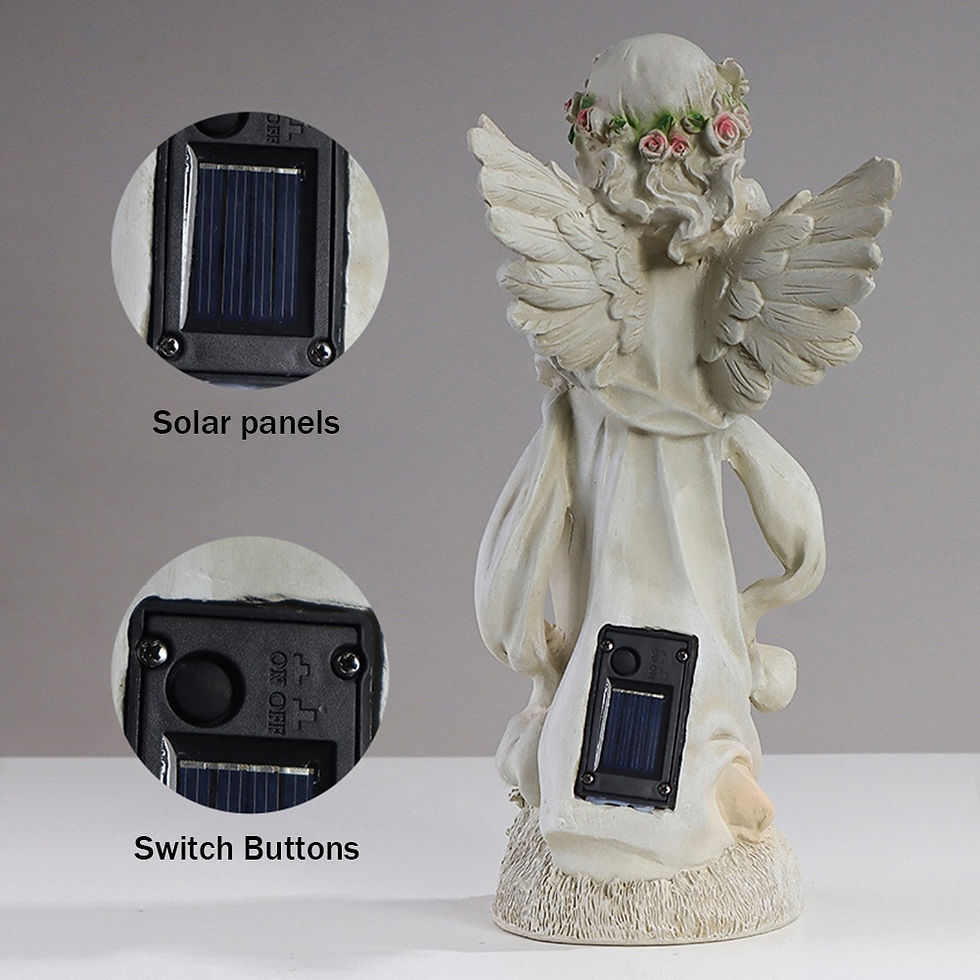 Miniatura: Solar Angel Girl Statue Exquisite Flower Fairy Craft Ornament Prayer Angel Shap