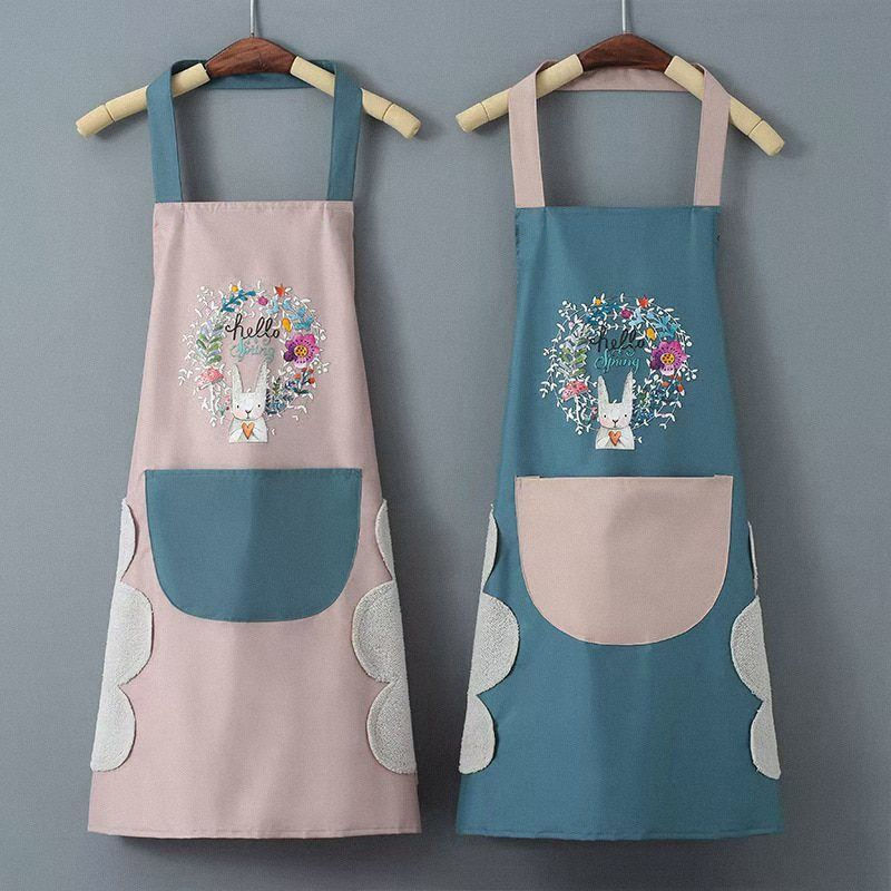 Hand-wiping Kitchen Household Cooking Apron Oil-proof Waterproof Men Women Adul