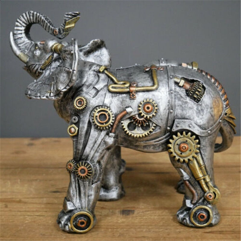 Thumbnail: Mechanical Punk Dog Figure Resin Crafts Steampunk Bulldog Dog Resin Statue Scul