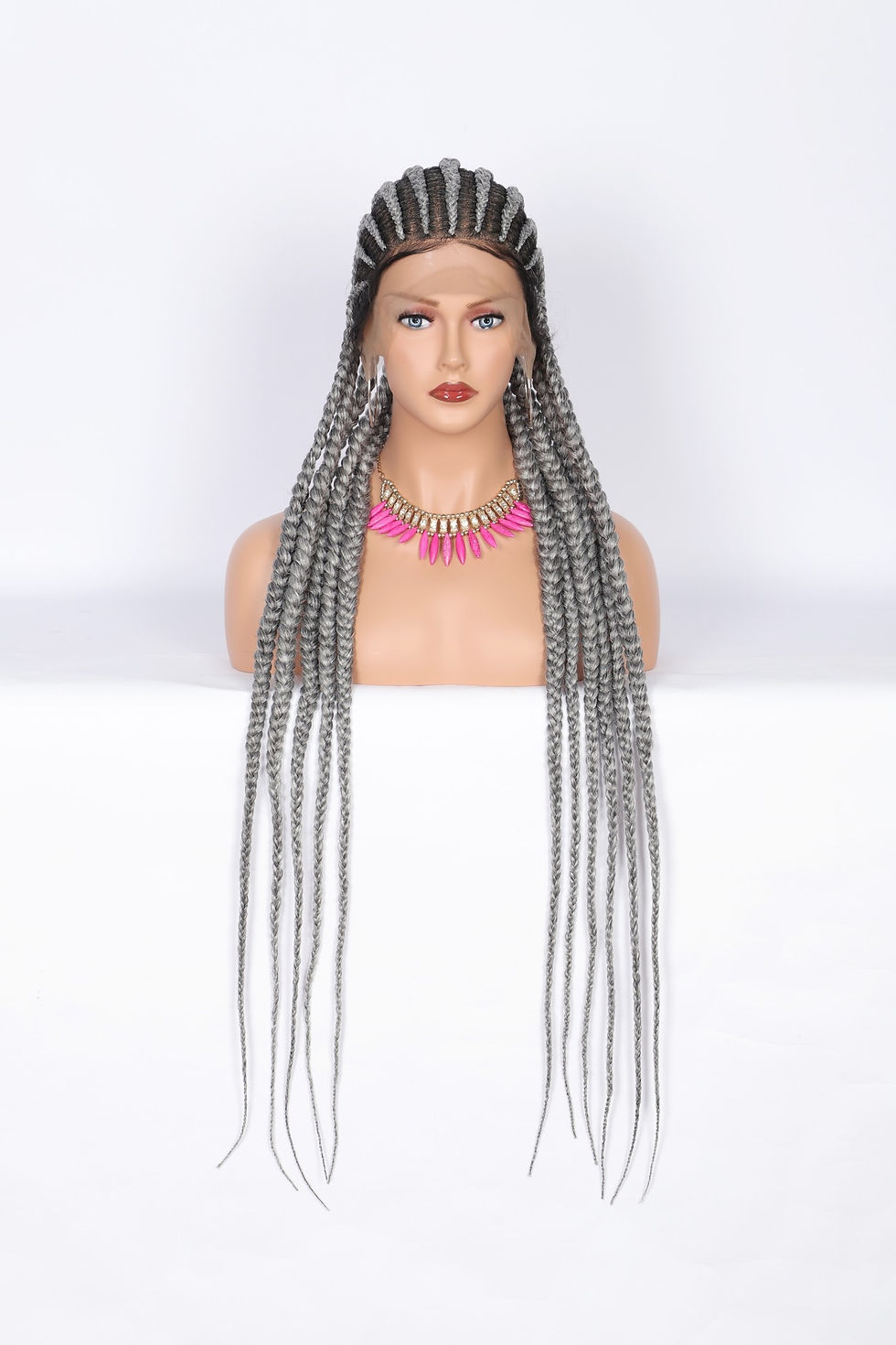 Miniatura: Kalyss 36" Full Lace Braided Wigs Rough Cornrow Box Braids Wig With Baby Hair F