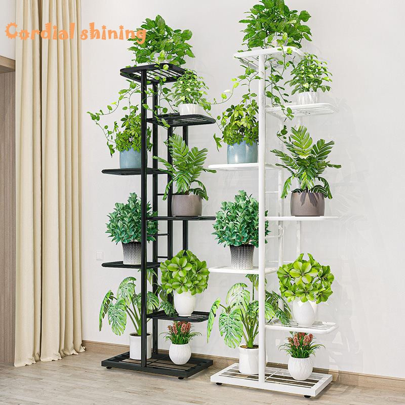 Cordlal Shining Stand For Flowers Iron 6/7/8Layers Plant Holder Storage Shelf P
