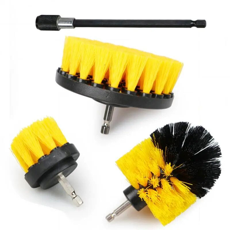 サムネイル： Brush Attachment Set With Extender Auto Tires Cleaning Scrubber Brushes Drill B