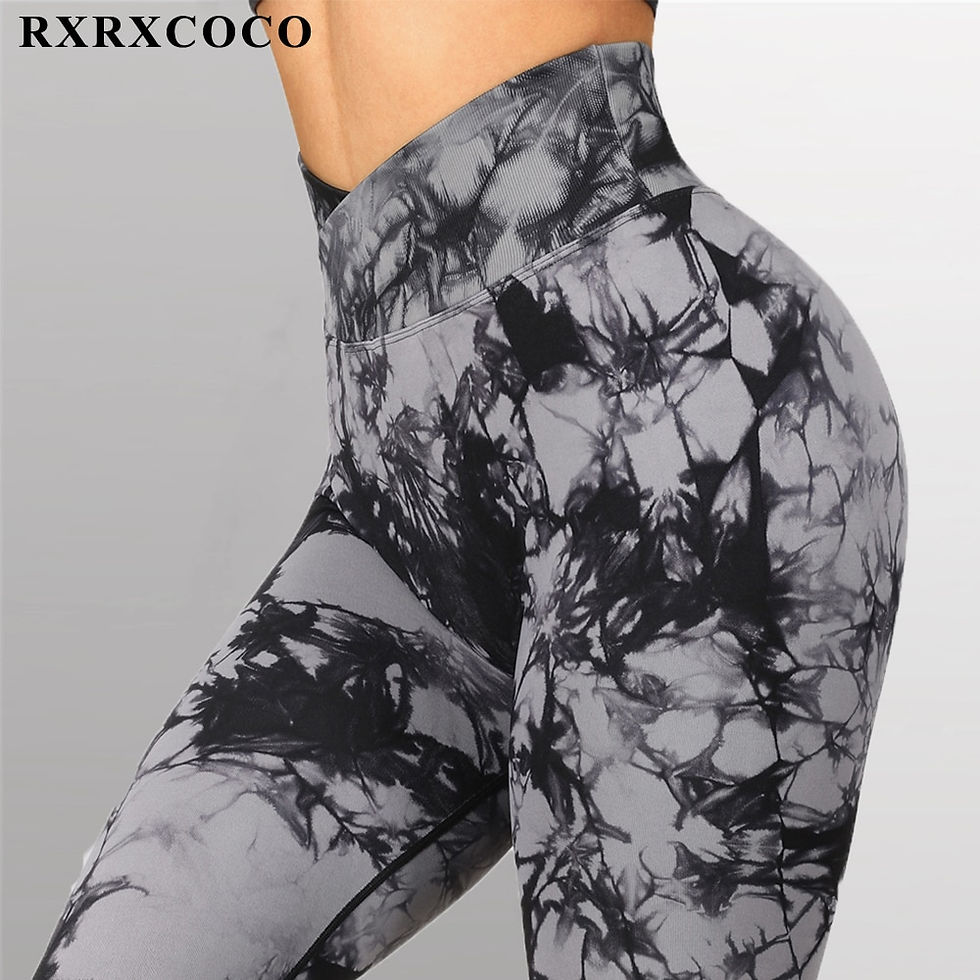 Thumbnail: Tie Dye Women Leggings Pants Irregular High Waist Casual Fitness Yoga Pant Soli