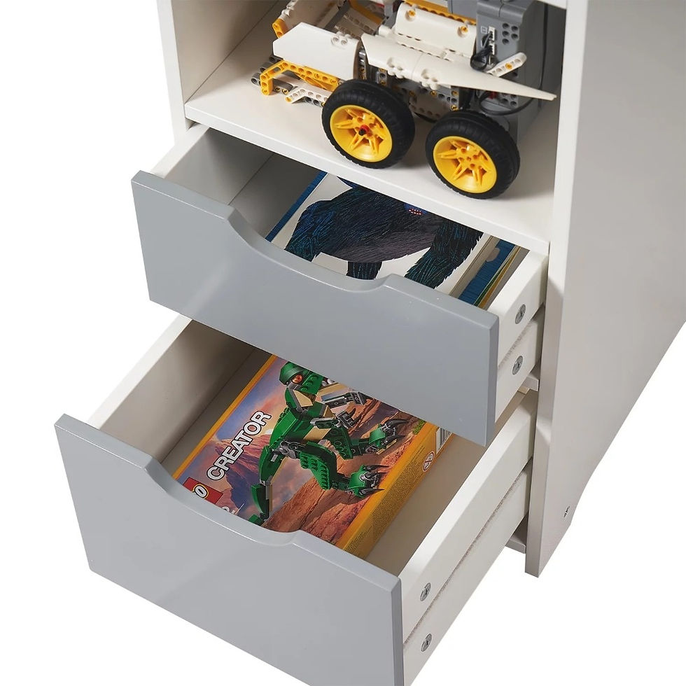 Thumbnail: Unbrand Kids Wooden Desk, Kids Computer Desk, Has Drawer, White and Gray