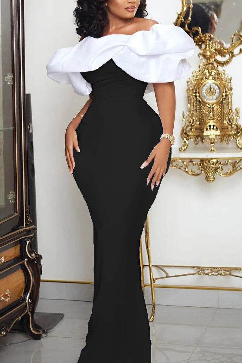 Plus Size Women's Dress Elegant Party Wedding Guest Cocktail White Formal Satin