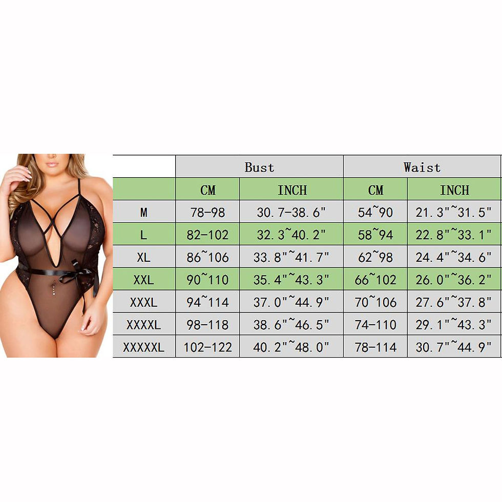 Thumbnail: Sexy Plus Size Women Lingerie Lace Mesh Bodysuits Underwear lingerie sheer
