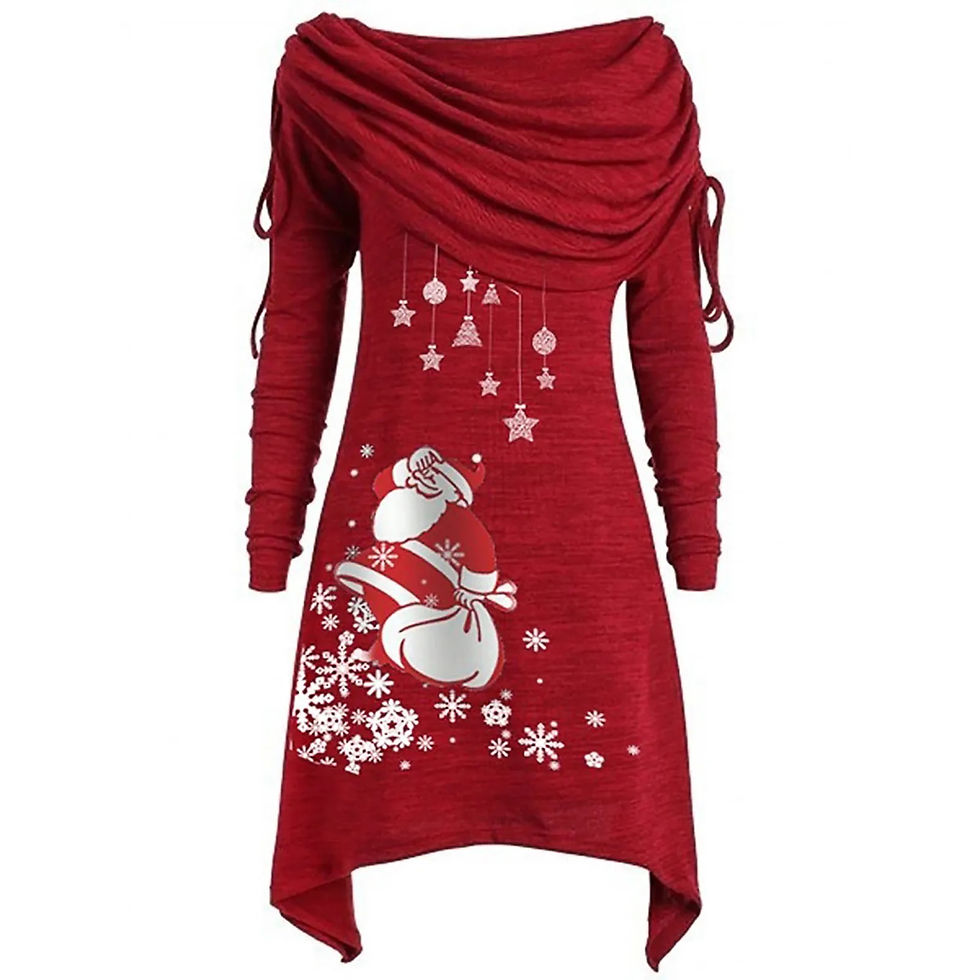 Thumbnail: Plus Size Women's Christmas Dress, Sling Strap Christmas Holiday Dress, Snowfla