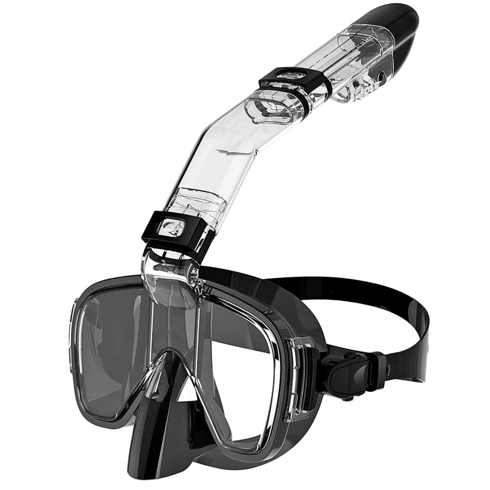 Diving Masks Foldable Anti-Fog Snorkel Mask Set with Full Dry Top System for Fr