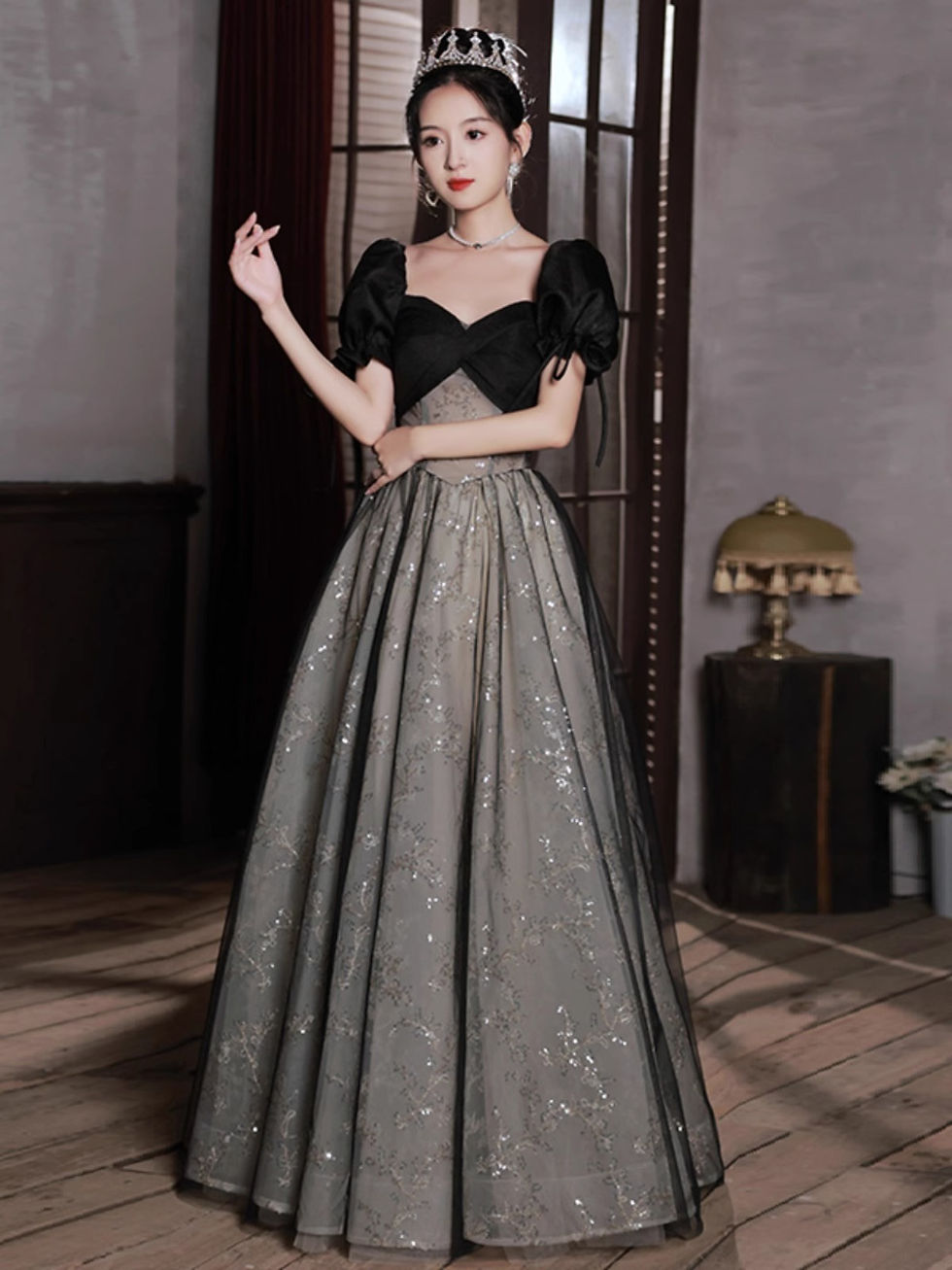Miniatiūra: Off-shoulder Evening Dress High Sense Annual Birthday Performance Princess Dress