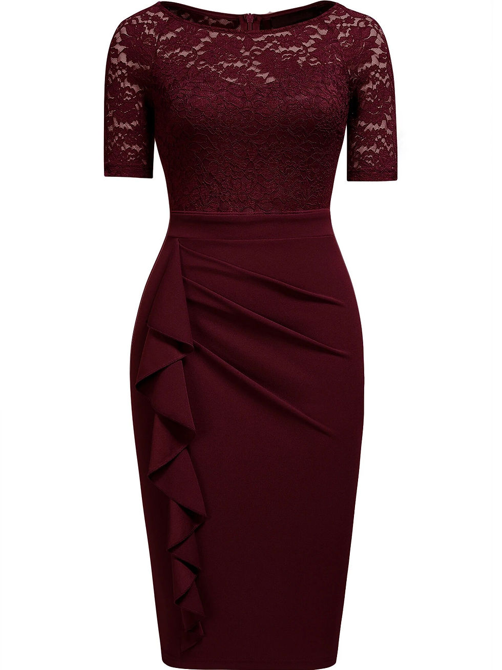 Thumbnail: REPHYLLIS Women  Cocktail Party Dresses Wedding Guest Evening Lace Ruffles Eleg