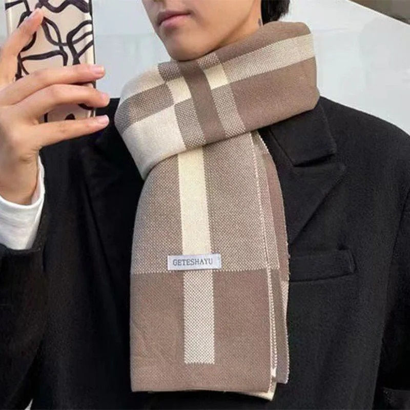 Miniatyrbild: Winter Men Scarf Keep Warm Scarf Casual Fashion Brand Designers Knit Neckerchie