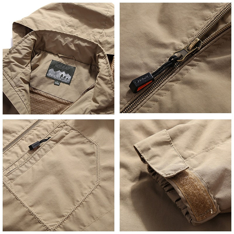 Thumbnail: Men Outdoor Hiking Jackets Waterproof Hooded Windbreaker Coat Men 2023 Autumn N