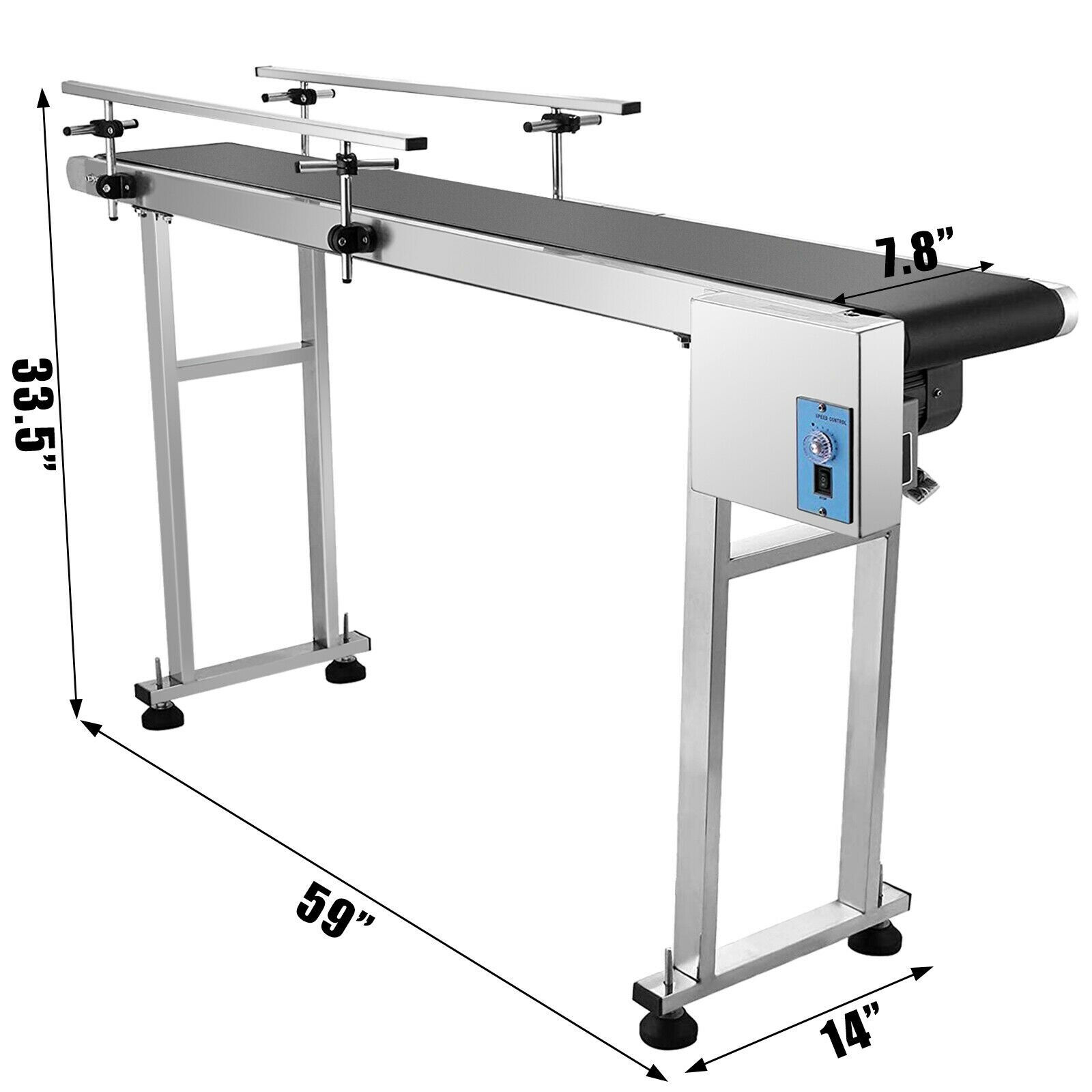 VEVOR 150 CM PVC Conveyor Belt Machine 59''x 7.8'' With Stainless Steel