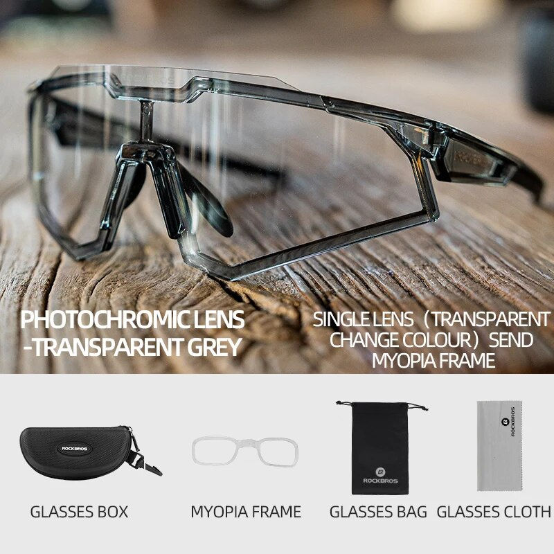 Miniatura: ROCKBROS Polarized Photochromic Bike Glasses Outdoor UV400 Bicycle Eyewear Sung
