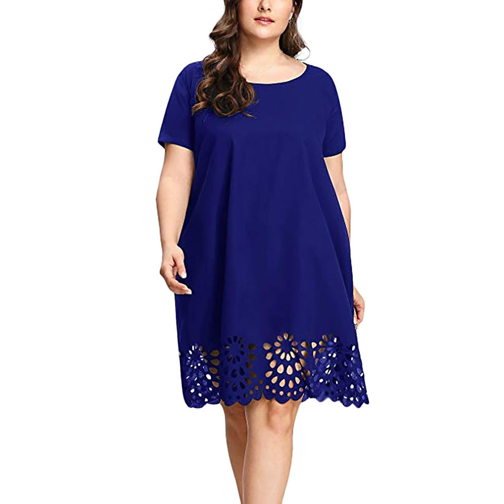Thumbnail: Tops Solid Dress Women Dress Summer Plus Size Short Sleeve V-Neck Plus Size Ban