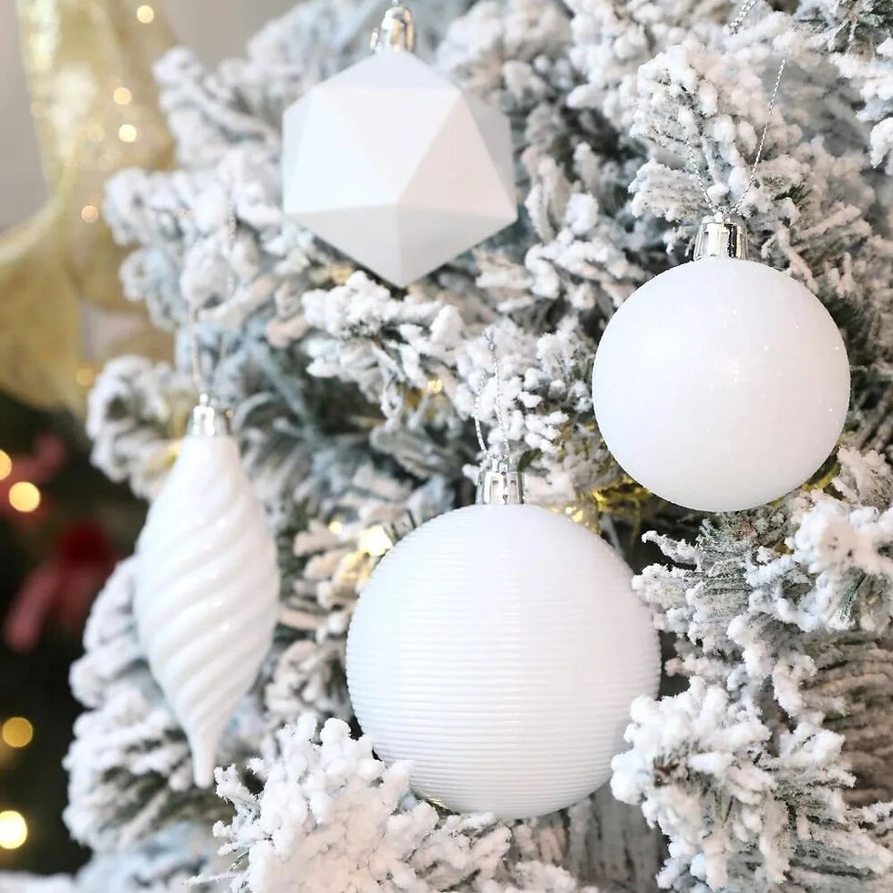 Thumbnail: White Christmas 2024 100pcs Christmas Balls Ornaments Set Festoon New Year's Ev