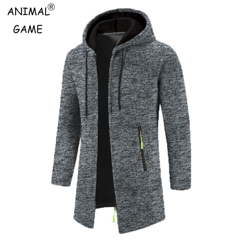 縮圖：New Men Hooded Sweaters Autumn Warm Jacket Coats Oversize Sweatshirts Zipper Wi