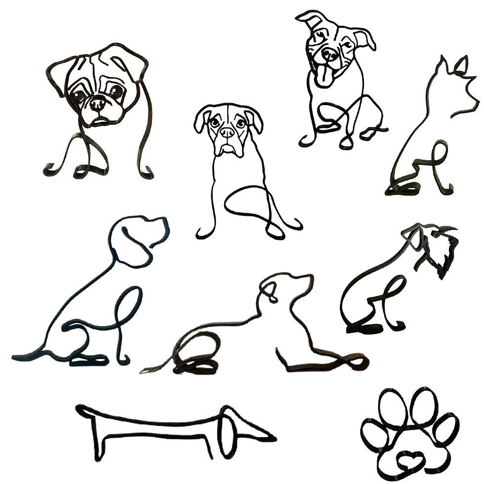 Thumbnail: Metal Statue Abstract Dog Sculpture Animal Collection Decoration Living Room St