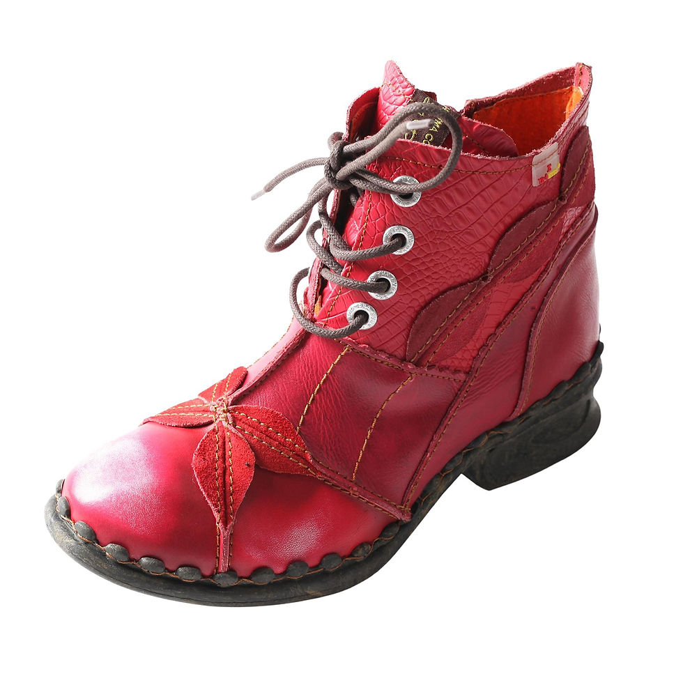 Thumbnail: TMA EYES Brand Washed Leather Oxford Women's Boots Mother Shoes