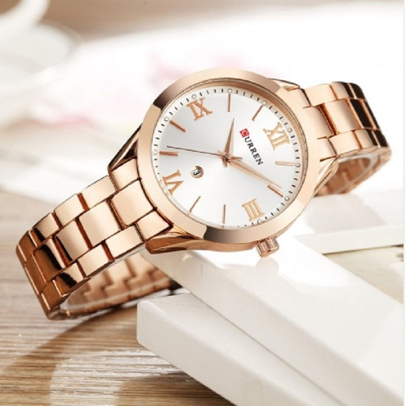 Thumbnail: CURREN Gold Watch Women Watches Ladies 9007 Steel Women's Bracelet Watches Fema