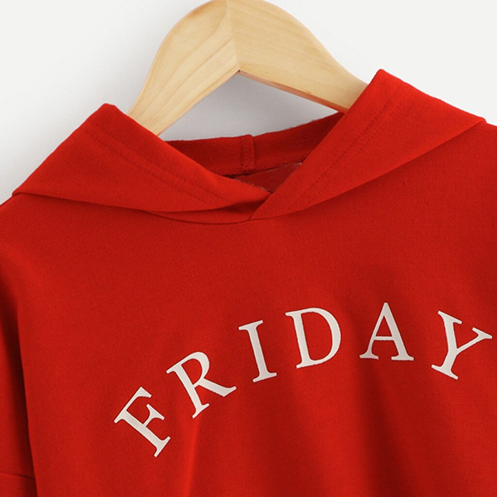 Thumbnail: Children's Sweatshirts Letter Stripe Print Hooded Hoodies Pullover Kids Outfits