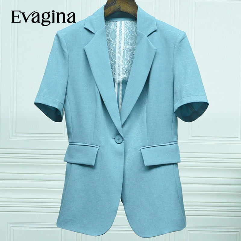 Thumbnail: Evagina High Street Fashion Suit Spring Autumn New Women's Suit Collar Short Sl