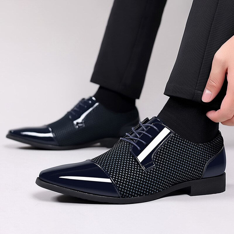 Thumbnail: Trending Classic Men Dress Shoes For Men Oxfords PU Leather Shoes Lace Up Forma