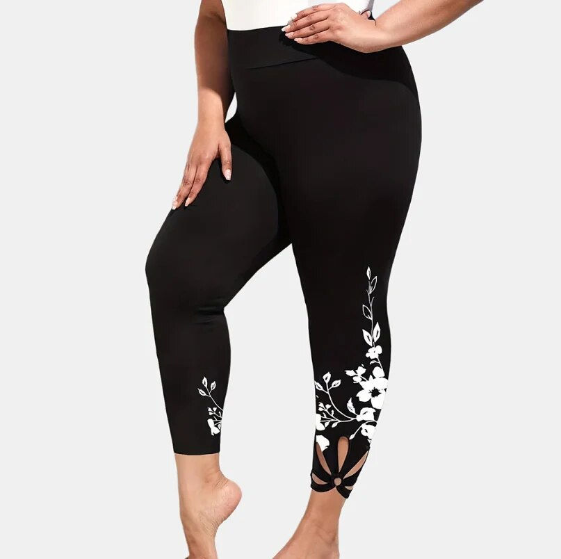 Thumbnail: plus size Women's Yoga leggings cut out abdominal hip lifting high waist fitnes