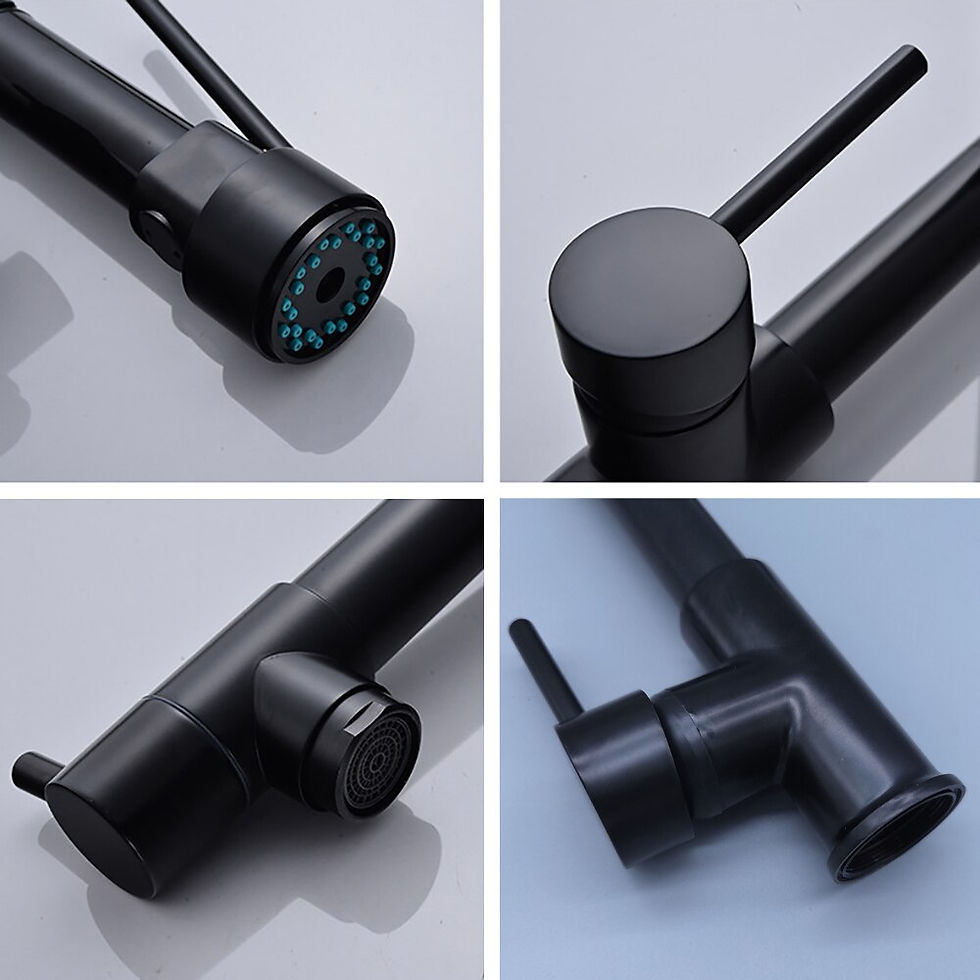 Hình thu nhỏ: DQOK Black Brushed Spring Pull Down Kitchen Sink Faucet Hot & Cold Water