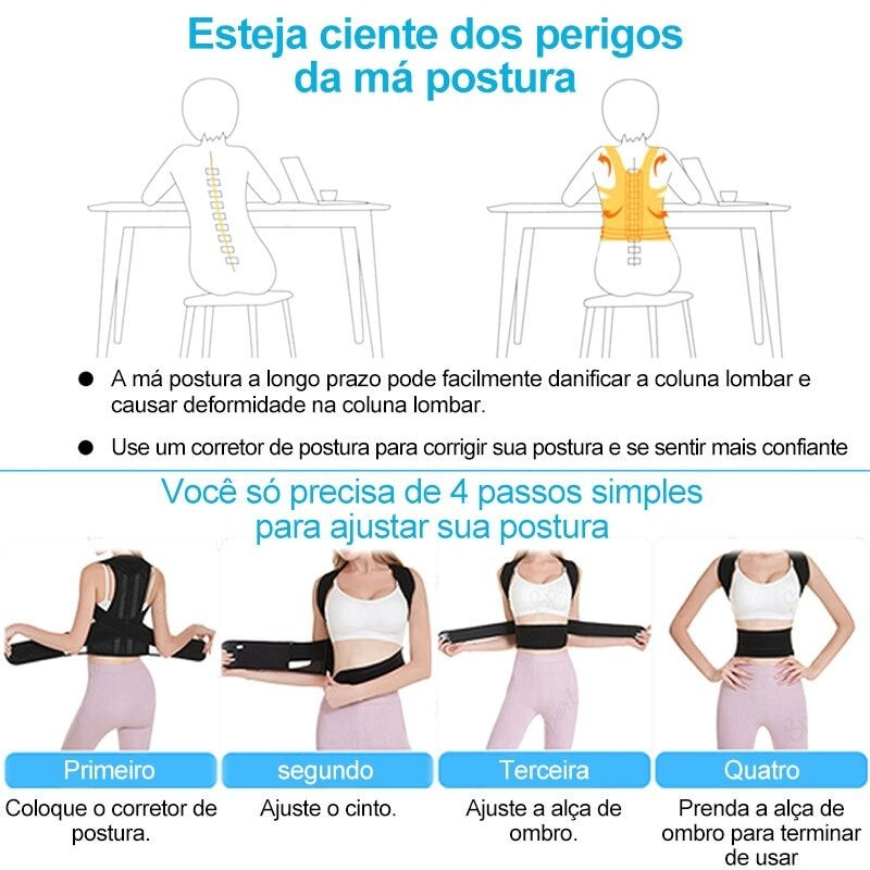 Миниатюра: Reinforced Belt Lumbar Column Posture Corrector Vest  Adjustable Back Support S