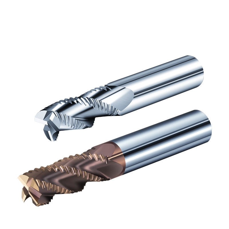 Thumbnail: Xuhan Roughing End Mill HRC55 Solid Carbide 3 Flutes 4 Teeth for Steel Iron Alu