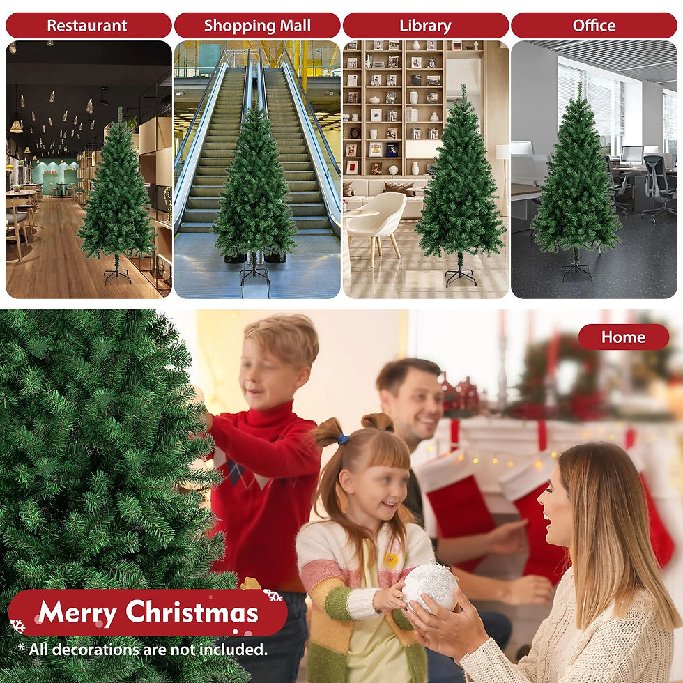 サムネイル： 6/7ft Artificial Green Christmas Tree Decoration Holiday Festival Xmas Realisti