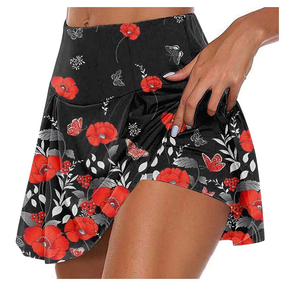 Thumbnail: Chic And Elegant Skirt Comfortable Fashionable Floral Flower Printed Inner Shor
